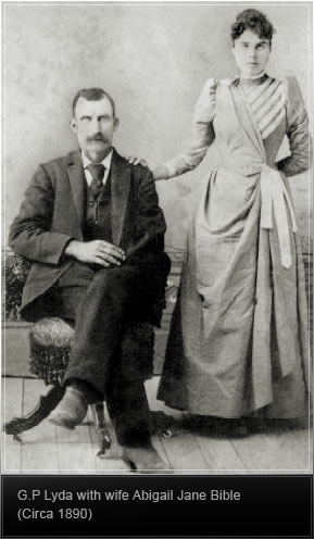 G.P. Lyda with wife Abigail Jane Bible (Circa 1890)